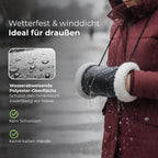 Handmuff Detail Schurwoll-Fuetterung