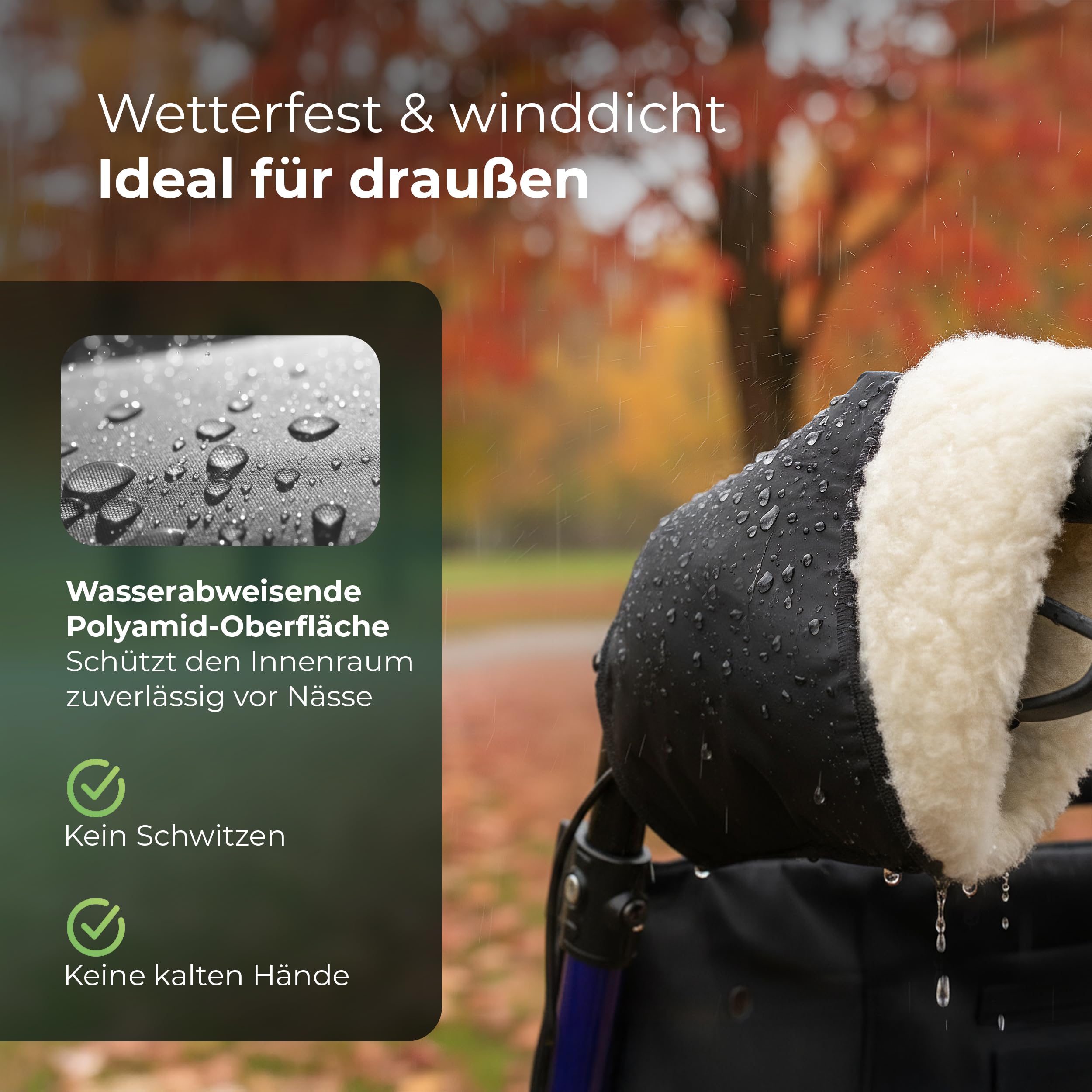 Handwaermer Klett und Elastik