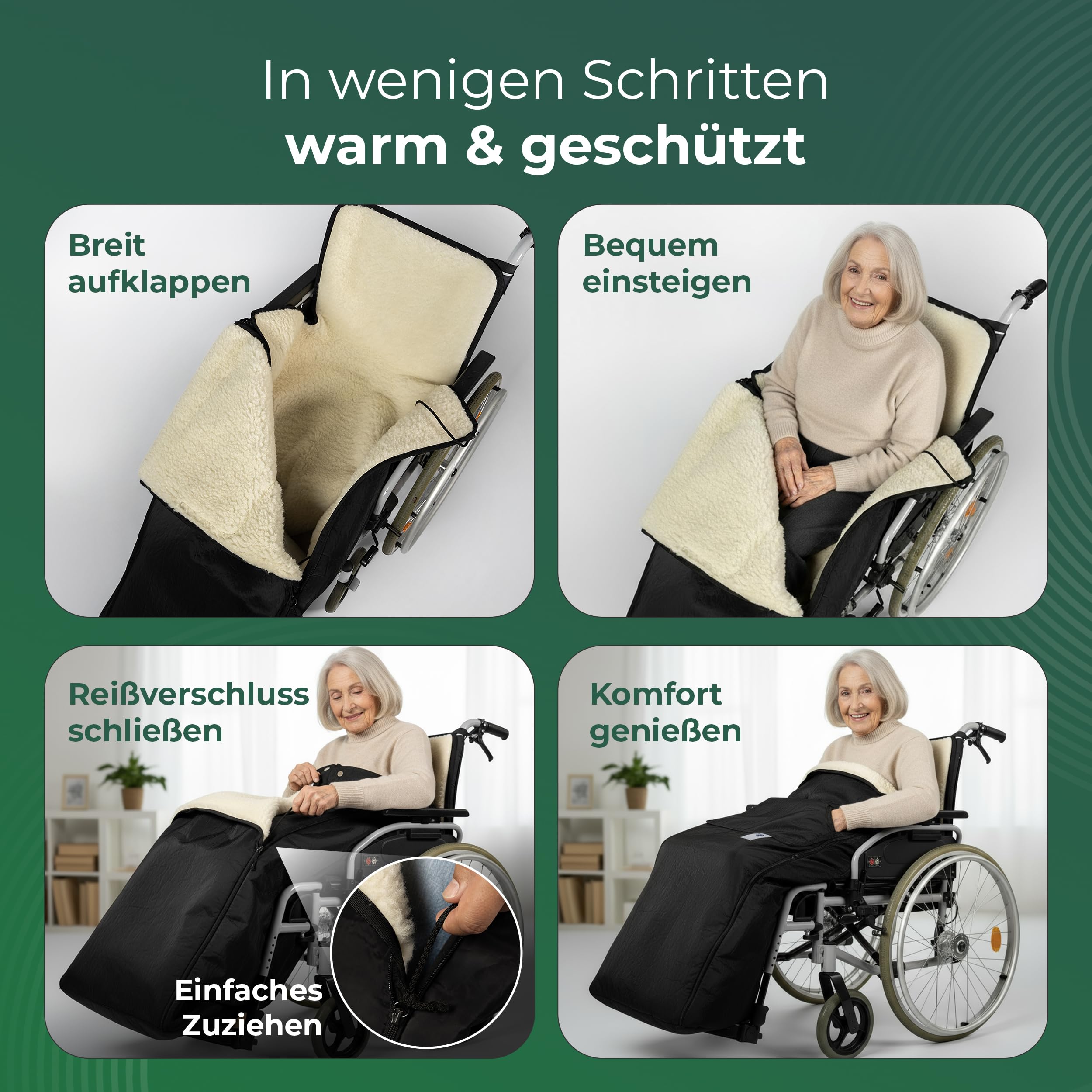Rollstuhlsack wasserabweisende Aussenseite