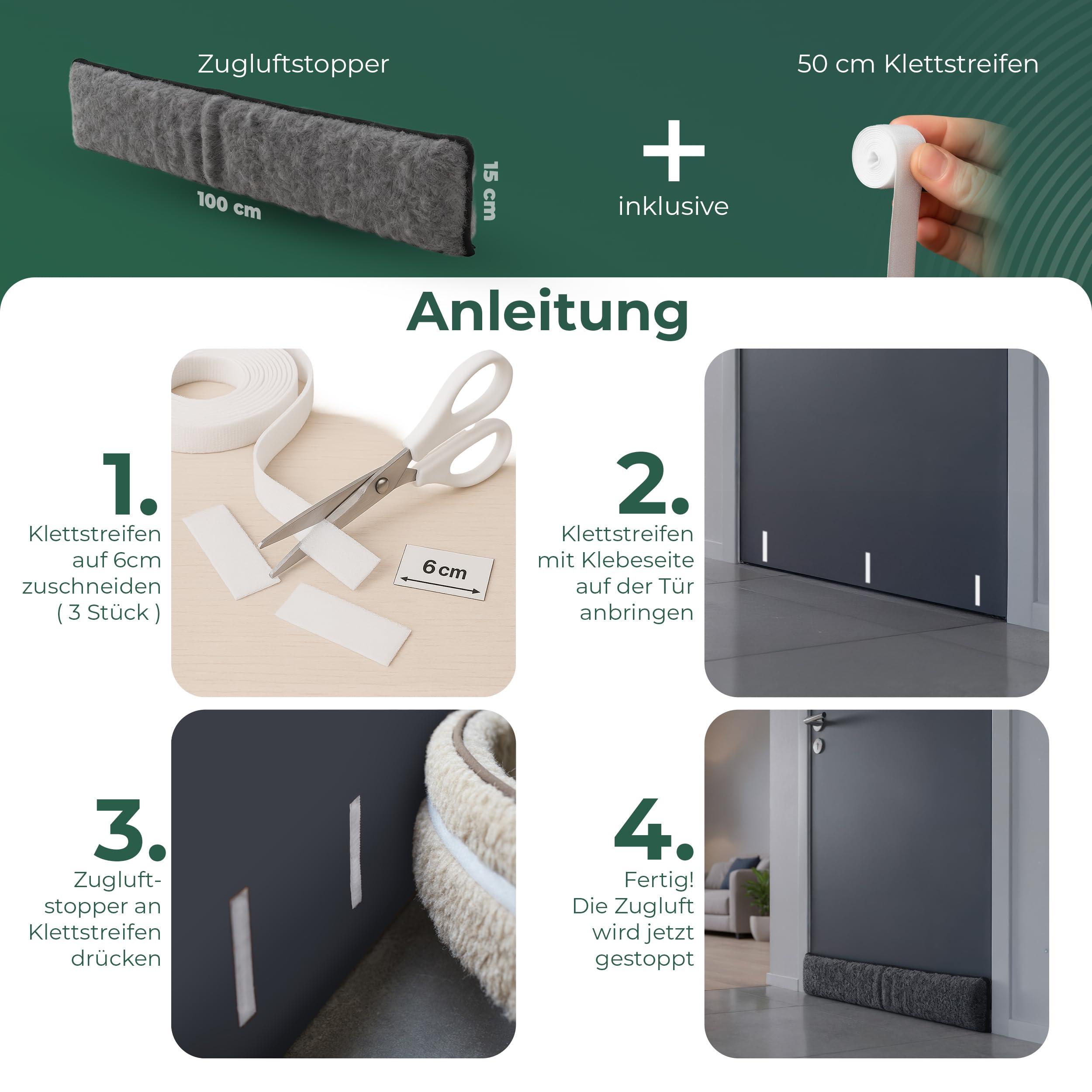 Zugluftstopper Detail Klett