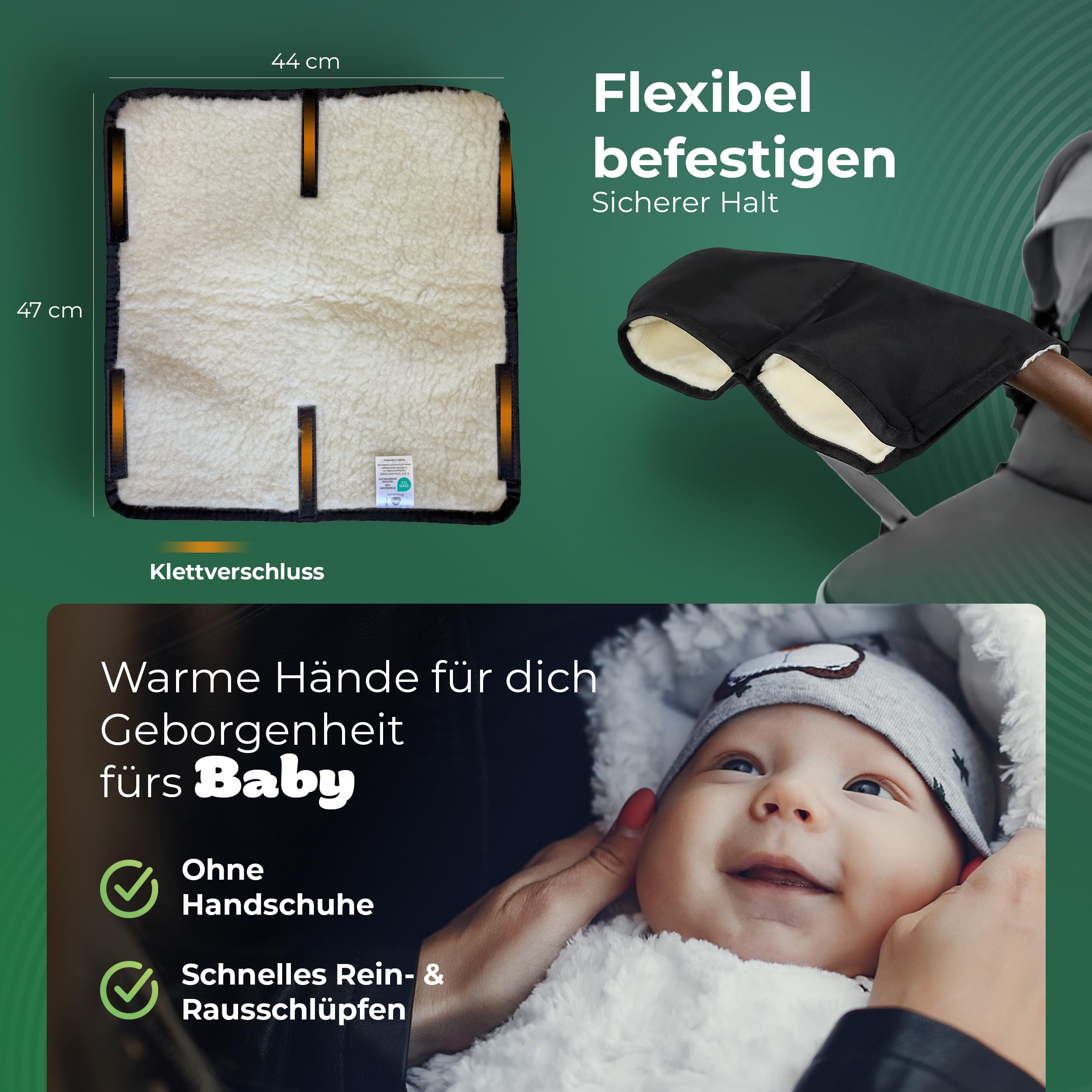 Kinderwagen Handwaermer Anwendung
