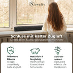 Zugluftstopper auf Fensterbank