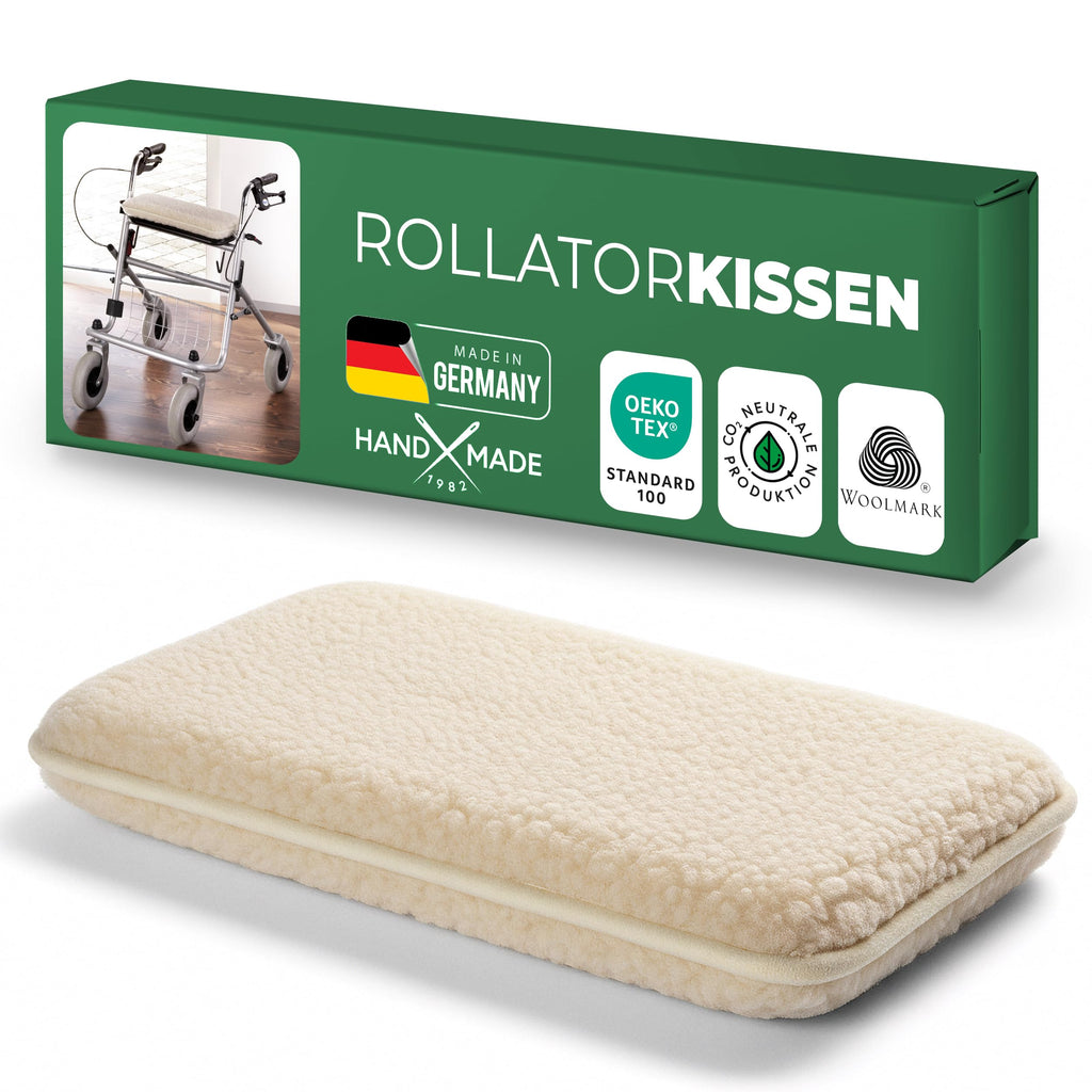 Rollator-Sitzkissen Natur Schurwolle