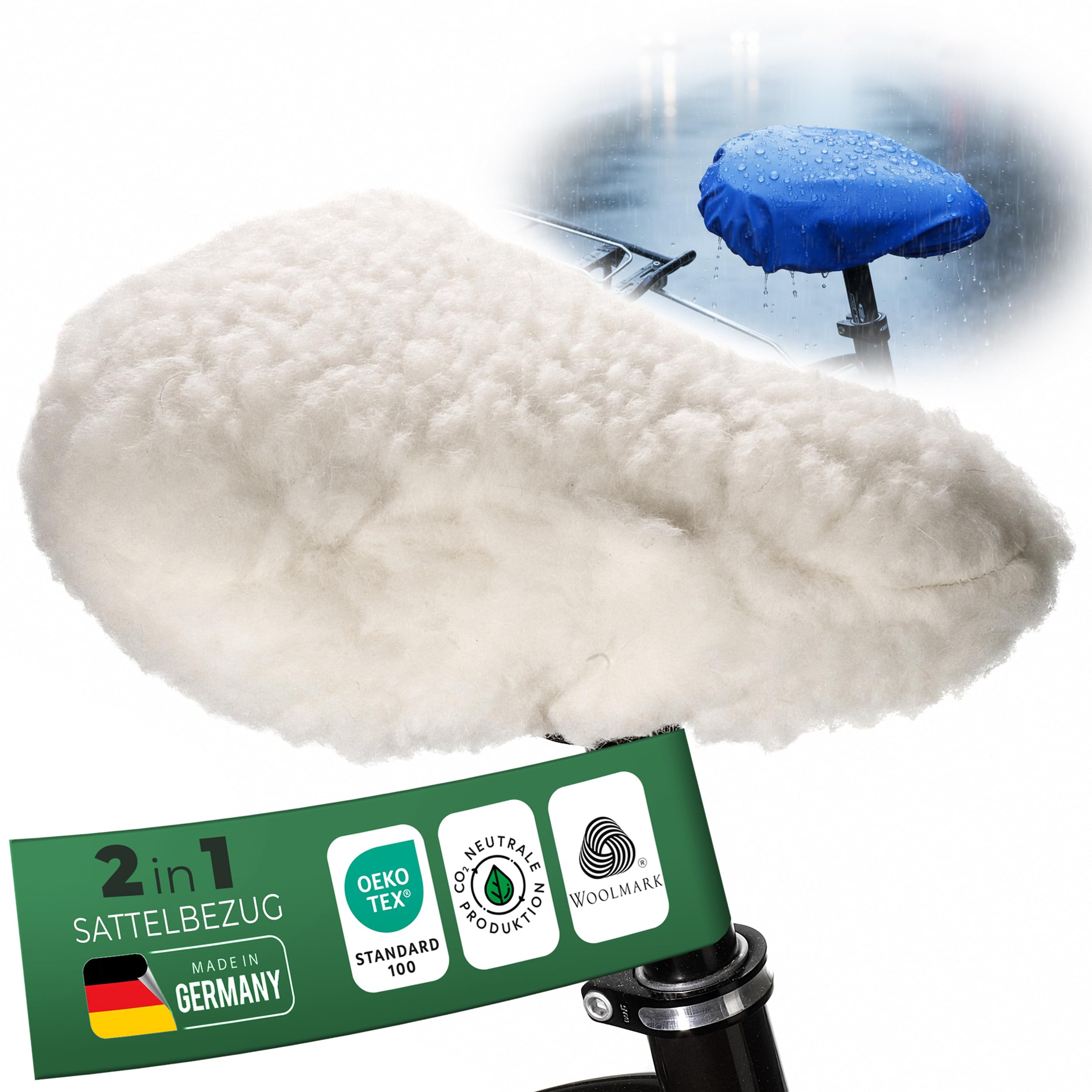 Sattelbezug am Fahrrad montiert