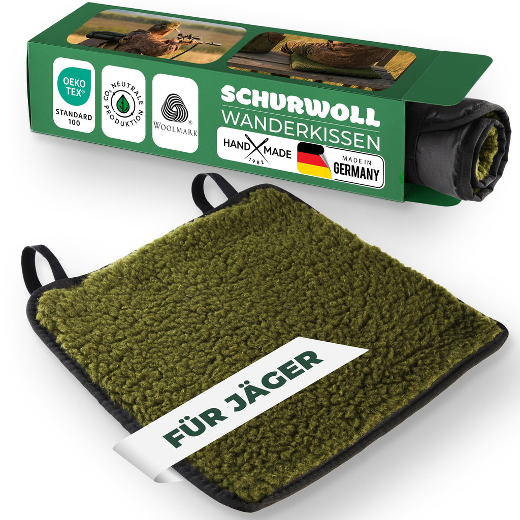 Jagdkissen Moosgruen Schurwolle