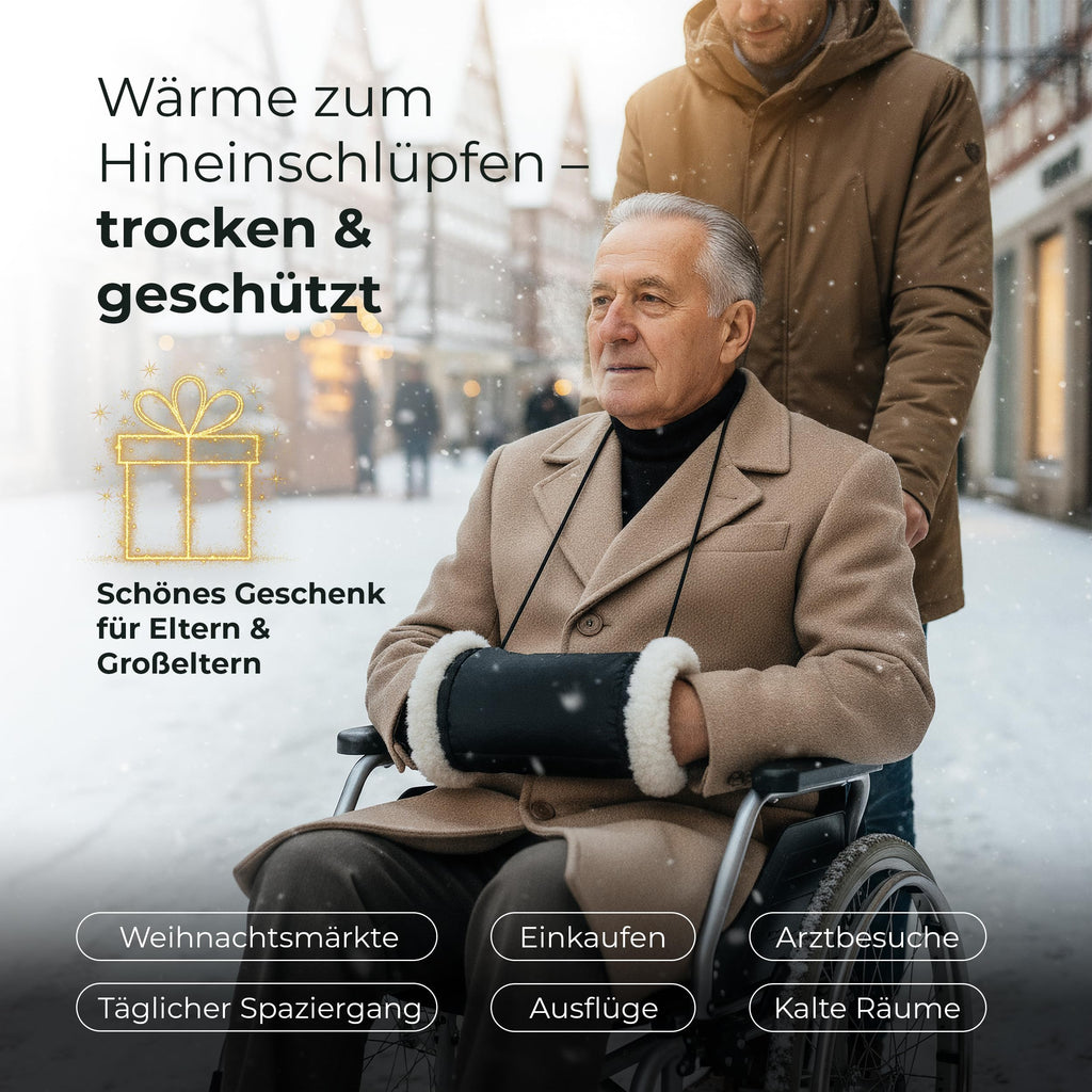 Handmuff Anwendung Spaziergang