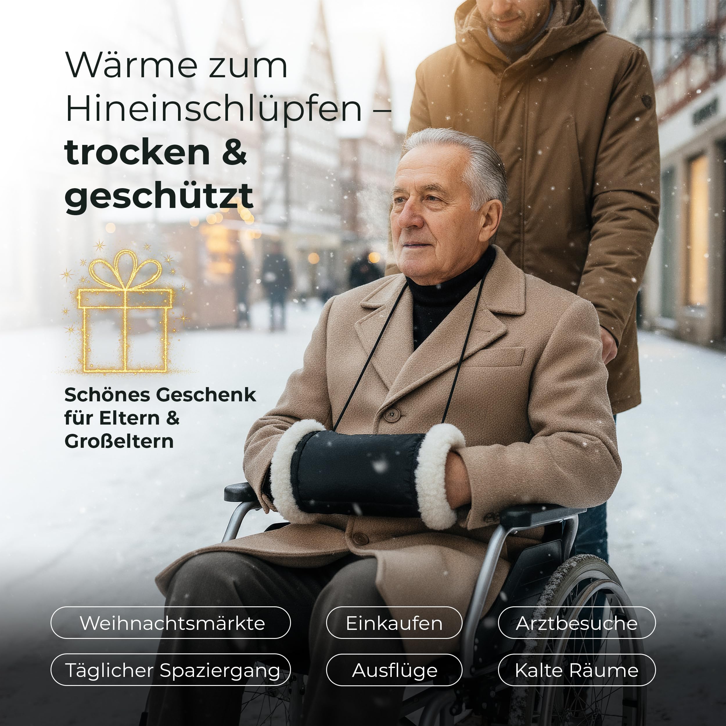 Handmuff Anwendung Spaziergang