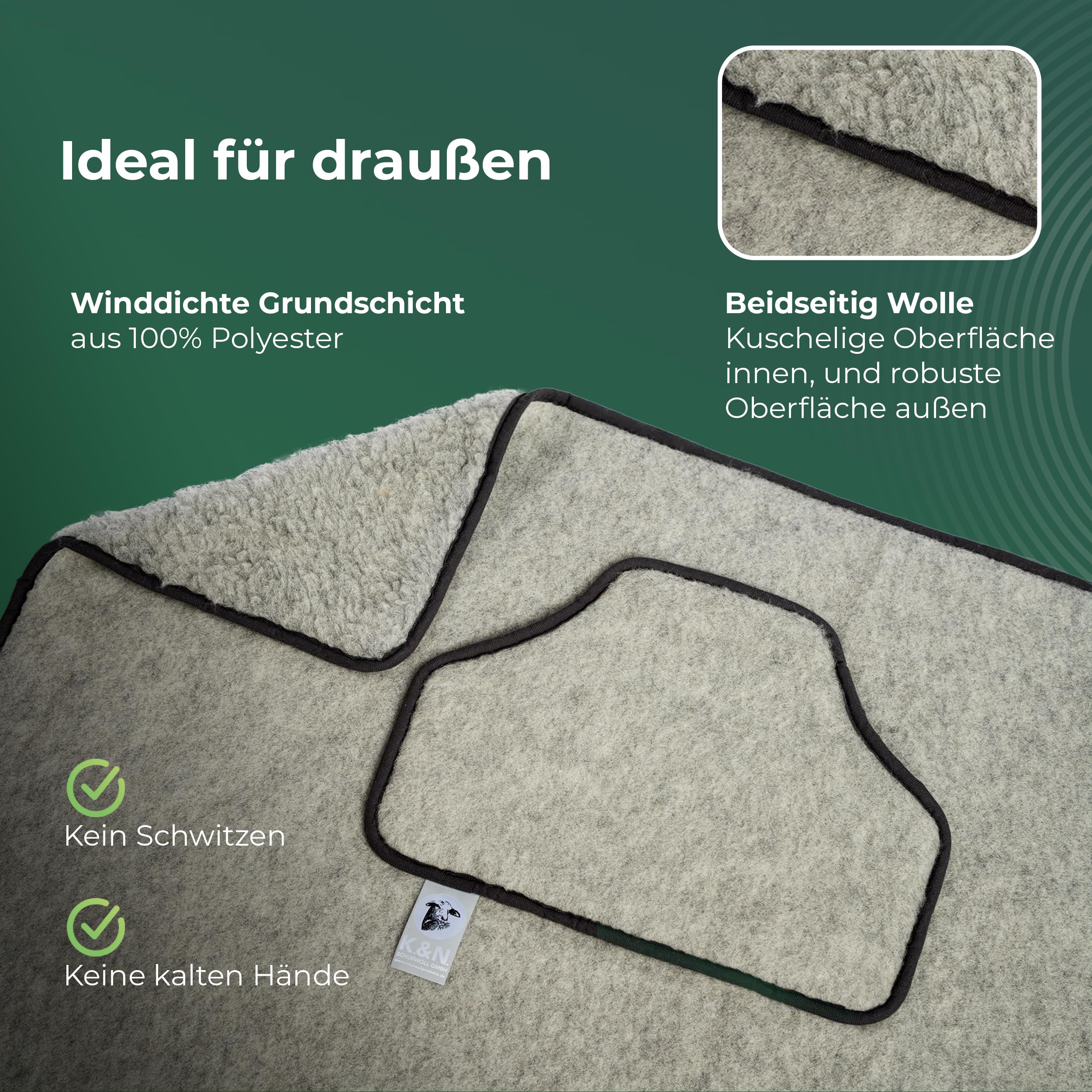 Kniedecke Fleece Anwendung im Sessel