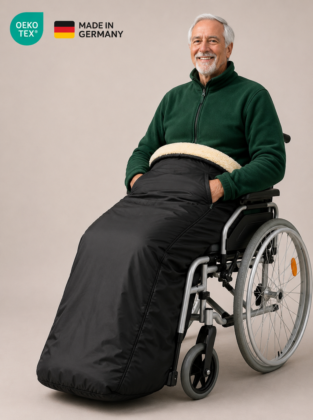 Rollstuhlsack Schurwolle